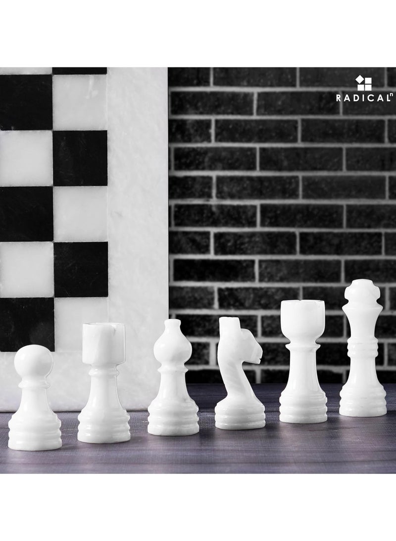 RADICALn Marble Chess Set 12'' Inches White and Black Handmade Luxury Board Games for Adults, Ideal Marble Chess Board Game Set & Chess Pieces for Home Decor - Image 3