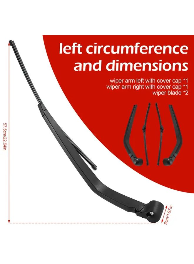 Rear Wiper Arm And Blade Set 4 Pieces For Volkswagen Transporter 2003 2018 - Image 2