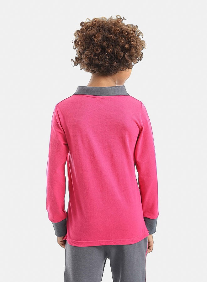Red Circle Long sleeve polo t-shirt Kids Unisex - Image 5