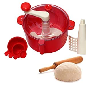 BLISSBORN BLISSBORN Non Electric Atta Dough Maker Food Processors Roti Atta Blender Multipurpose Uses Kneader Machine Measuring Cups Set Bread Mixer May Vary Hand Tool pack of 1  - Image 5