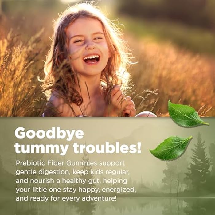 Natvites Prebiotic Kids Fiber Gummies, for Children Ages 2 & Up - Sugar Free Vegetarian Gelatin Free Non-GMO, Kids Fiber Supplements for Digestive Health (120 Count) - Image 5
