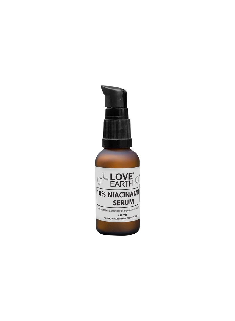 Love Earth 10% Niacinamide Serum With Aloe Vera And Olive Leaf Extract For Blemishes, Inflammation & Acne Prone Skin 30 ML - Image 2