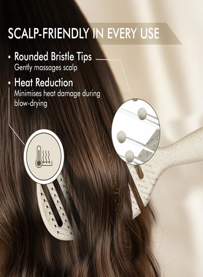 IKONIC Me Flexible Paddle Hair Brush IKM-2509 Eco Conscious, Scalp Massage Detangling Brush, Rounded Tips, Gentle Care, Anti Frizz Ion Bristles, Wet Dry Use, Smooth Healthy Hair - Sand Beige - Image 5