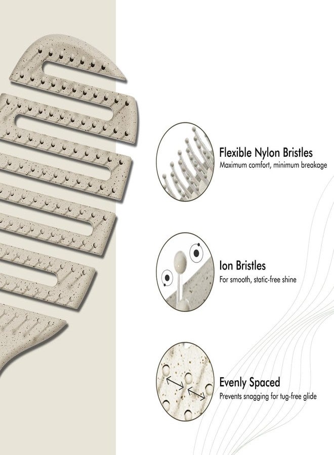 IKONIC Me Flexible Paddle Hair Brush IKM-2509 Eco Conscious, Scalp Massage Detangling Brush, Rounded Tips, Gentle Care, Anti Frizz Ion Bristles, Wet Dry Use, Smooth Healthy Hair - Sand Beige - Image 3