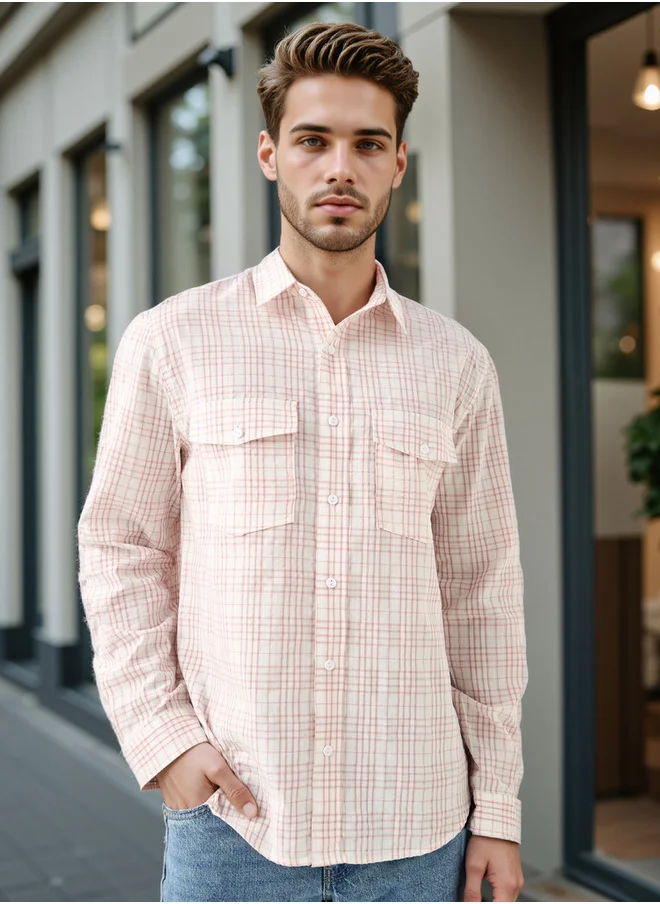 لي كوبر Lee Cooper Checked Shirt with Front Pockets