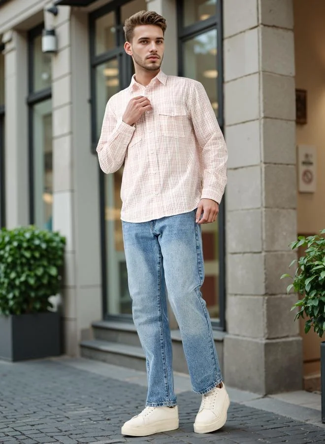 لي كوبر قميص لي كوبر كاروهات بجيوب أمامية