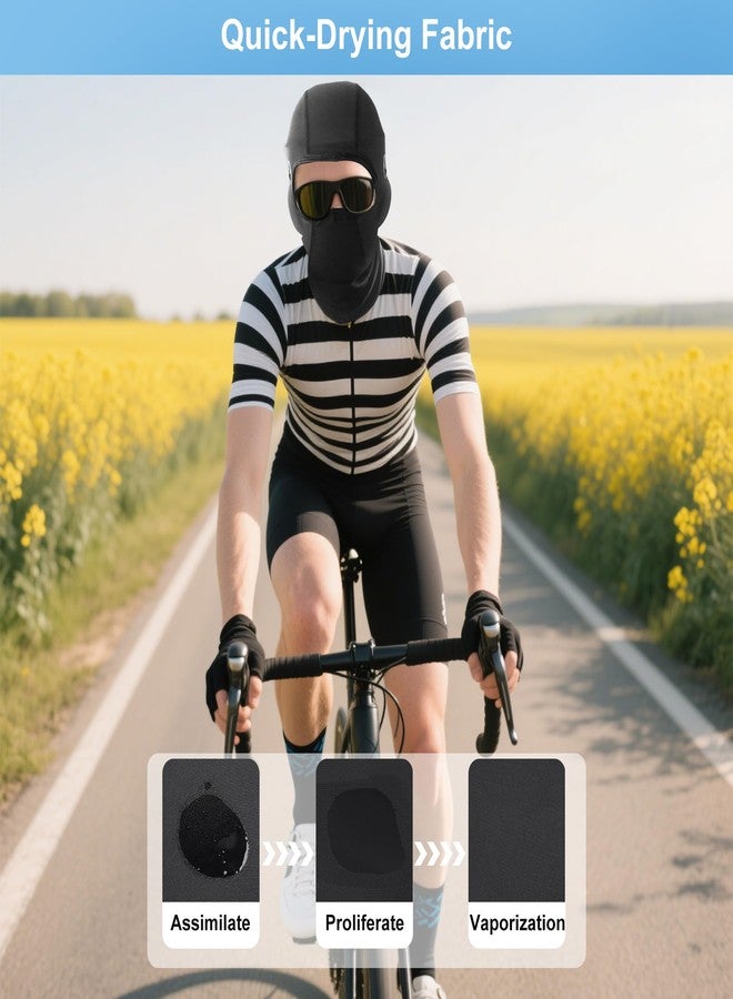 aeloer Summer Balaclava Face Mask, Cooling Ice Silk Face Mask of Sun UV Protection, Motorcycle Balaclava with Glasses Holes, Ski Mask for Men Women Black - Image 4