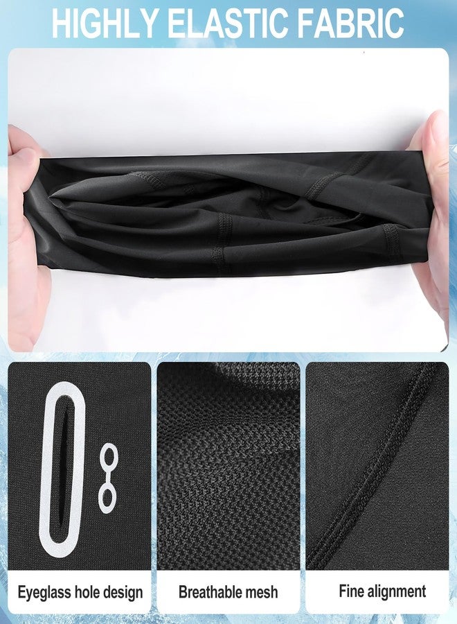 aeloer Summer Balaclava Face Mask, Cooling Ice Silk Face Mask of Sun UV Protection, Motorcycle Balaclava with Glasses Holes, Ski Mask for Men Women Black - Image 5