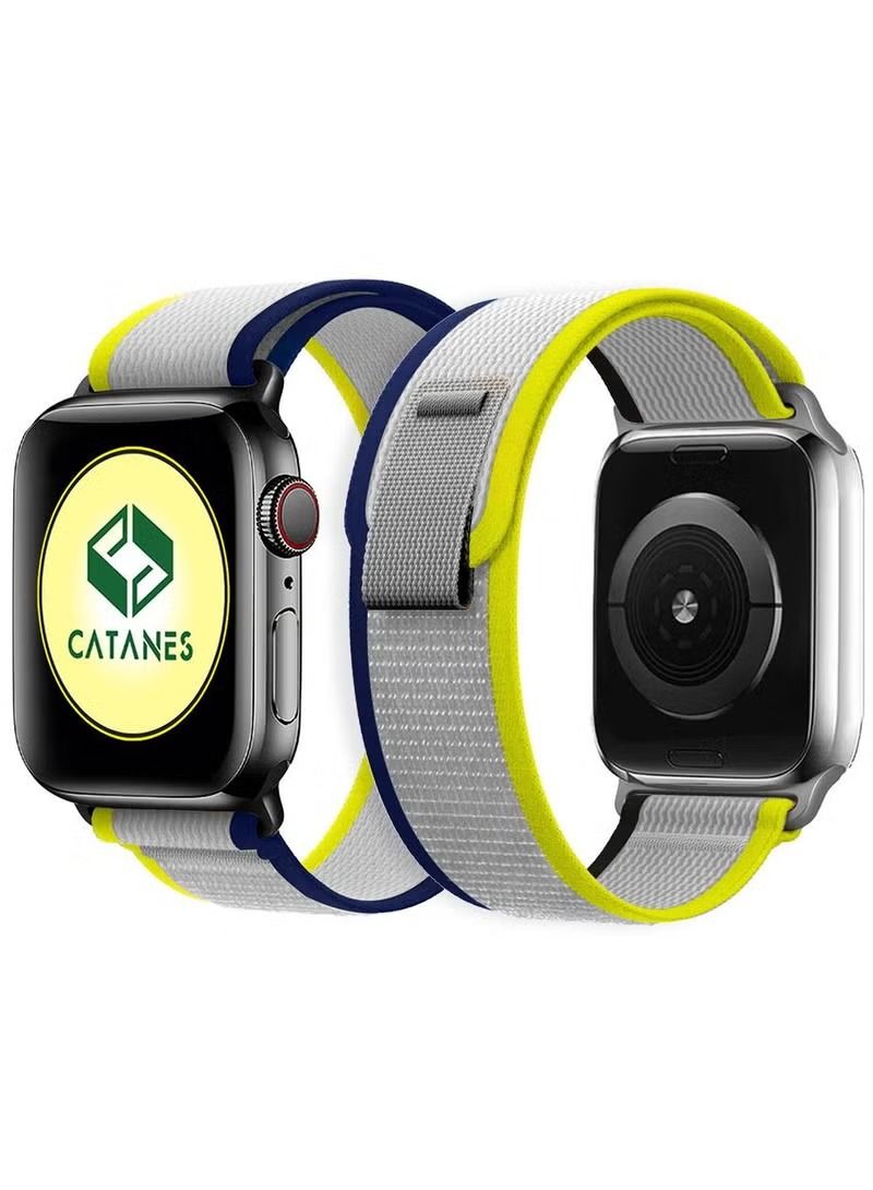vesus Apple Watch Trail Band 38mm 40mm 41mm Nylon Woven Sport Strap for iWatch Series Ultra/8/7/SE/6/5/4/3/2/8 Yellow Blue