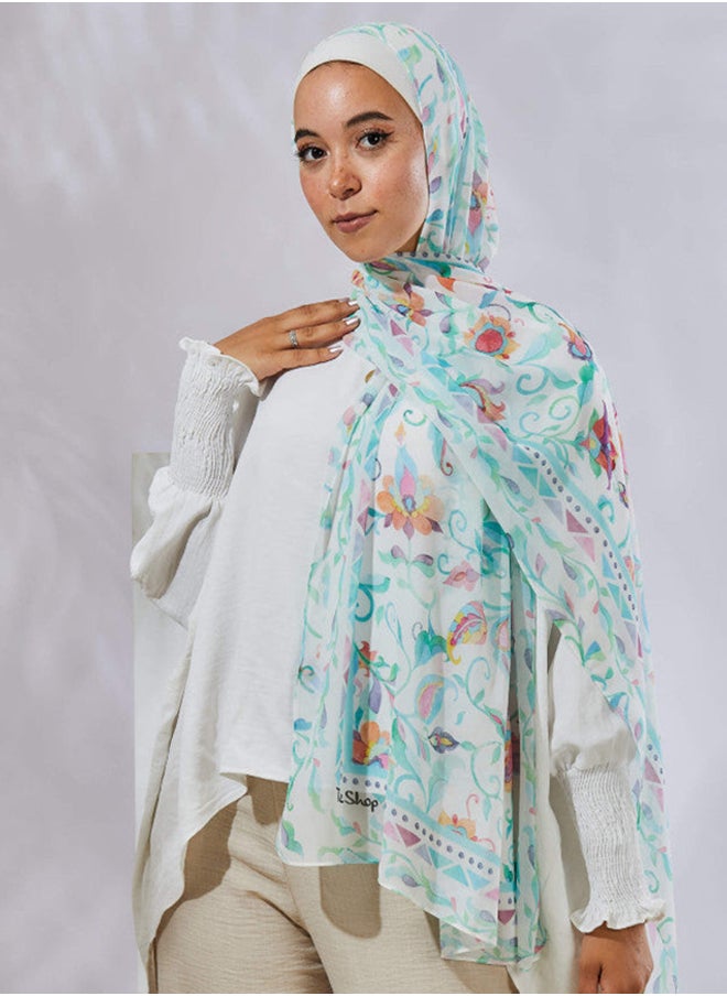 Tie Shop - Tie Shop - Indian Batik Scarf - AirForceBlue For Women - Image 1