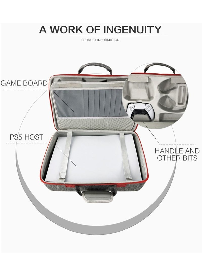 Storage Bag for PS5, Carrying Case for PS5, Carrying Case Portable Waterproof Travel Bag Fits for PS5 Models Travel Case, Hard Shell Larger Capacity Case  - Image 5