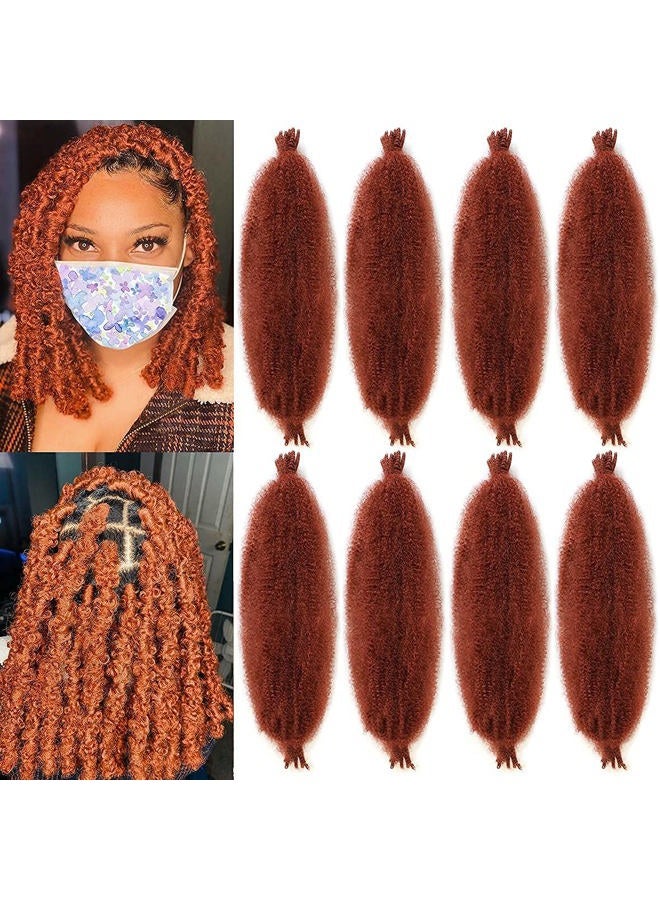 Xtrend 8 Packs Copper Red Springy Afro Twist Crochet Hair 16 Inch Pre-Separated Spring Twist Hair Marley Crochet Braiding For Distressed Soft Locs Hair Extension For Women (8 Strands/Pack,350#) - Image 1