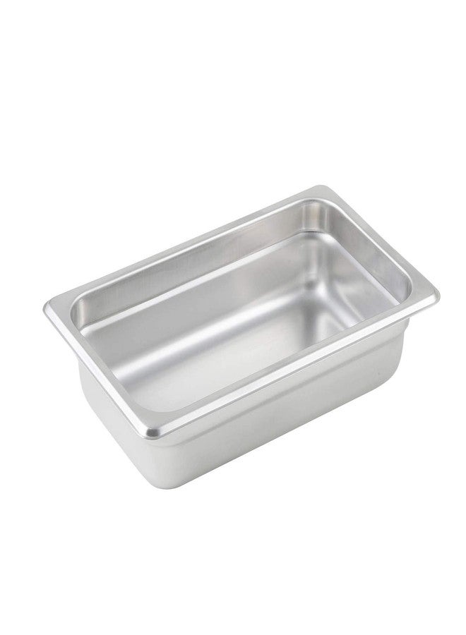 Winco 1/4 Size 2.5" Deep Metal Food Pan/Steam Table Pan, Anti-Jam, 23 Gauge