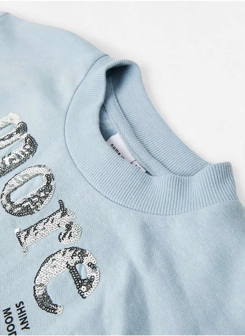 NAME IT Kids Organic Sequin Sweatshirt
