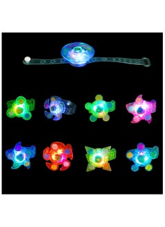 Bebiland 25 Pack LED Light up Fidget Spinner Bracelets Party Favors for Kids 4-8 8-12, Glow in the Dark Party Supplies, Birthday Gifts, Treasure Box Toys for Classroom, Carnival Prizes (Multicolour)  - Image 3