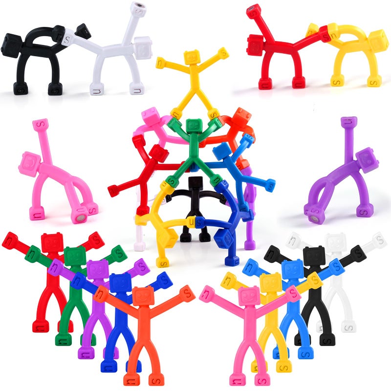 YOTNUS 24 PCS Magnetic Travel Toys for Kids Creative Portable and Educational MagneticPeopleMagnetMen Cute Robot Funny Magnets Small Fidget Toys for Classroom Prizes Easter Egg Stuffers Office - Image 3
