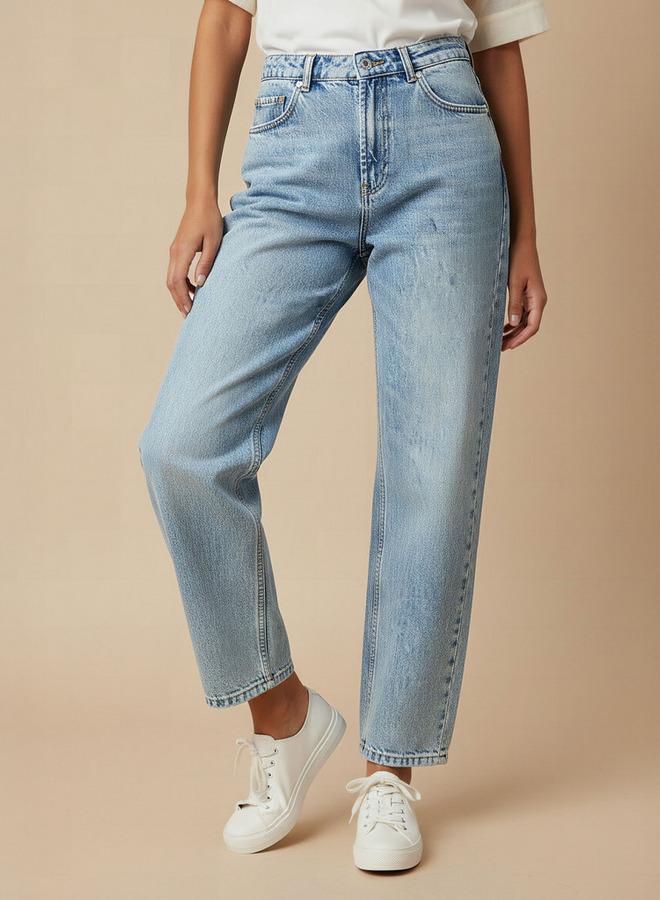 لي كوبر جينز لي كوبر قطن مستقيم بخصر مرتفع وجيوب - Image 1