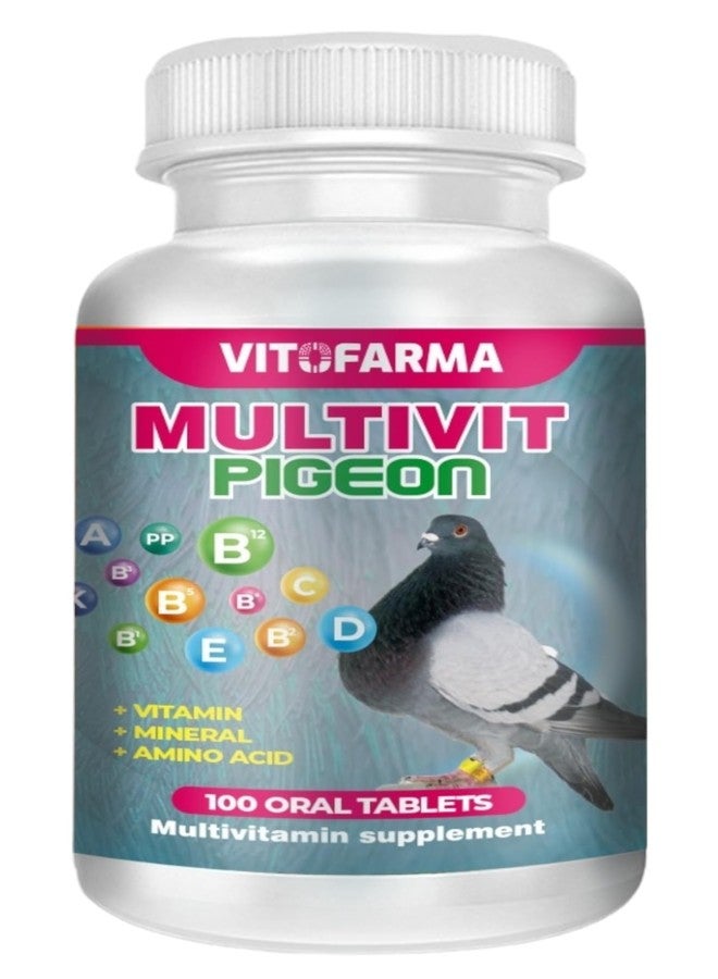 VITOFARMA MULTIVIT Pigeon para palomas 100 Tabs Vitamins Minerals Aminoacids for Racing Pigeons Show Pigeons Rollers Supplement for Birds - Image 1