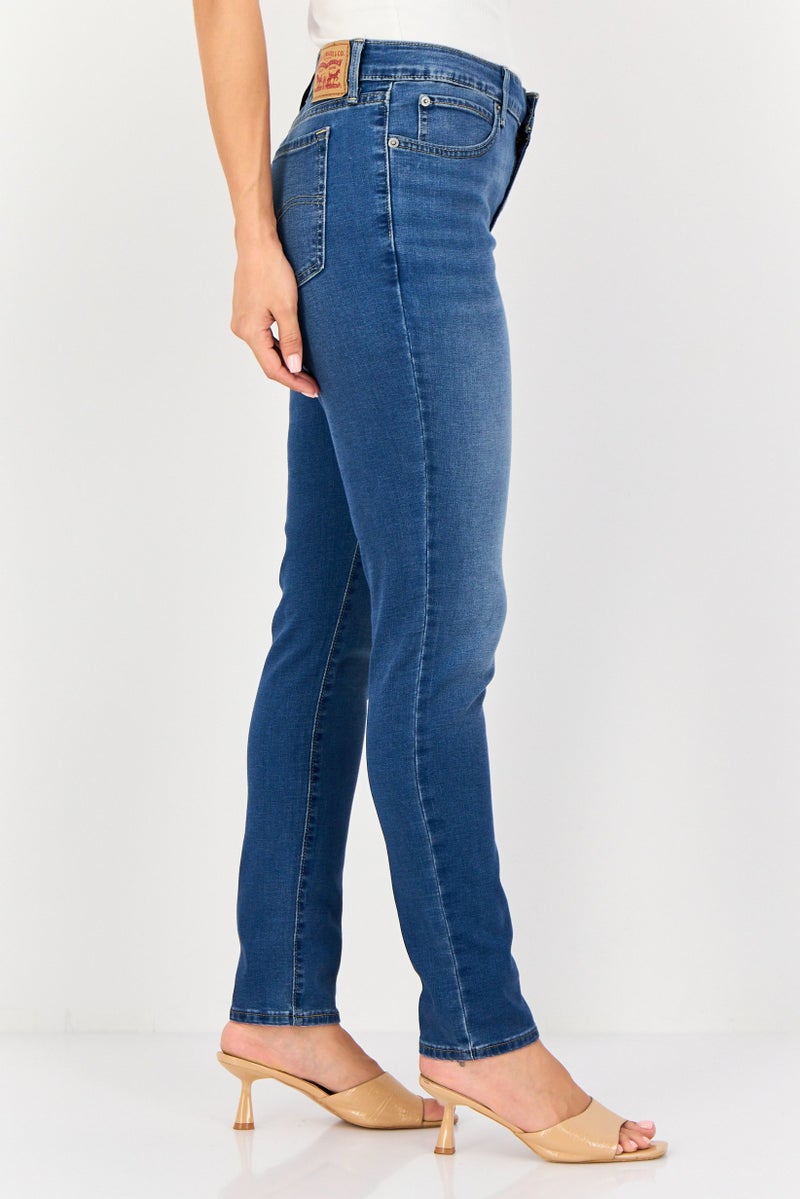 Levi's Women Skinny Fit Washed Denim Jeans, Blue - Image 3