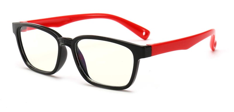 FOURCHEN Anti Blue Light Glasses for Kids Computer Glasses,UV Protection Anti Glare Eyeglasses Computer Glasses Video Gaming Glasses for Children (Black-red) - Image 1
