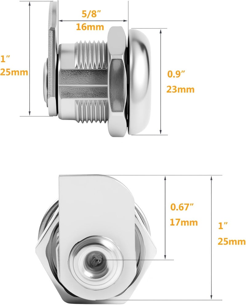 WOOCH Truck Tool Box Lock with Keys, 5/8" Replacement Pickup Toolbox Lock Cylinder for Latch - Compatible with UWS, Dee Zee, Delta, Weatherguard, Kobalt, Better Built Toolboxes (5 Pack) - Image 2