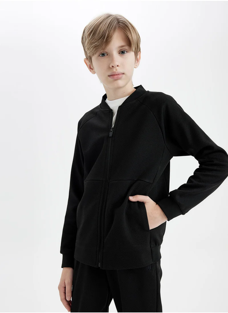 DeFacto Bomber Jacket With Zip-Up And Double Pockets Thin Lightweight Seasonal