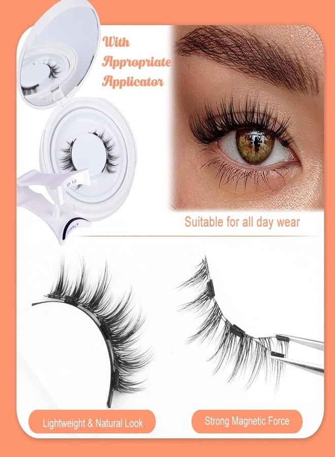 CESITRA 1Pair Magnetic Eyelashes Natural Look Reusable Cat Eye Magnetic Lashes with Applicator Magnetic Eyelashes Kit without Eyeliner Wispy Clear Band False Eyelashes No Glue Needed - Image 3