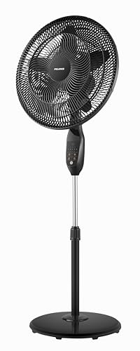 PELONIS PFS45A5BBB 18 inch 5-Blade Oscillating, Adjustable Standing Pedestal Remote, LED Display, 5 Speed Setting and 7-Hour Timer Fan, Black - Image 1