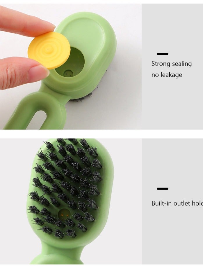 Liquid shoe brush, multi-functional shoe washing brush, household press liquid soft bristle laundry cleaning brush Green  - Image 3