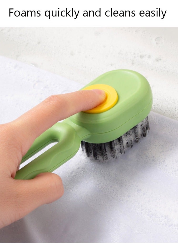 Liquid shoe brush, multi-functional shoe washing brush, household press liquid soft bristle laundry cleaning brush Green  - Image 4