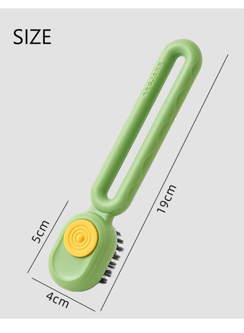 Liquid shoe brush, multi-functional shoe washing brush, household press liquid soft bristle laundry cleaning brush Green  - Image 2