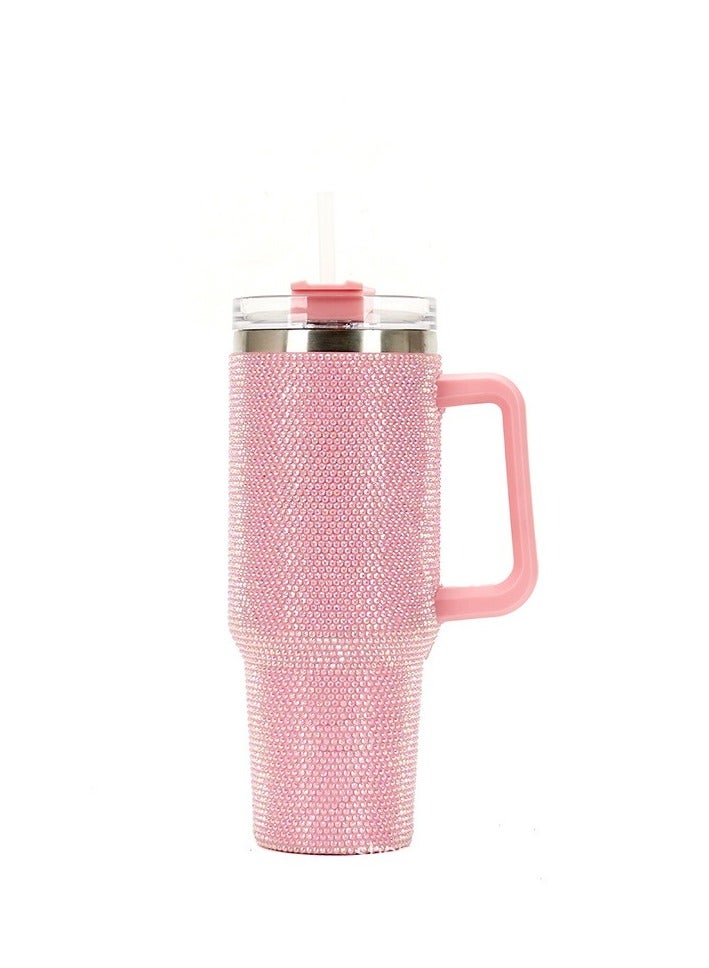 آذاد 40 أونصة من حجر الراين تمبلر الفولاذ المقاوم للصدأ كأس النساء الماس اللامع سيارة السفر ثيرموس القهوة زجاجة الماء