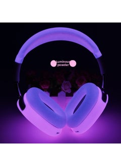 Suitable For Silicone Transparent Shell Apple AirPods Max Headset Shell Anti-collision Three-piece Set-Color:Luminous Powder Four-piece Set-Model:Airpodsmax Protective Sleeve