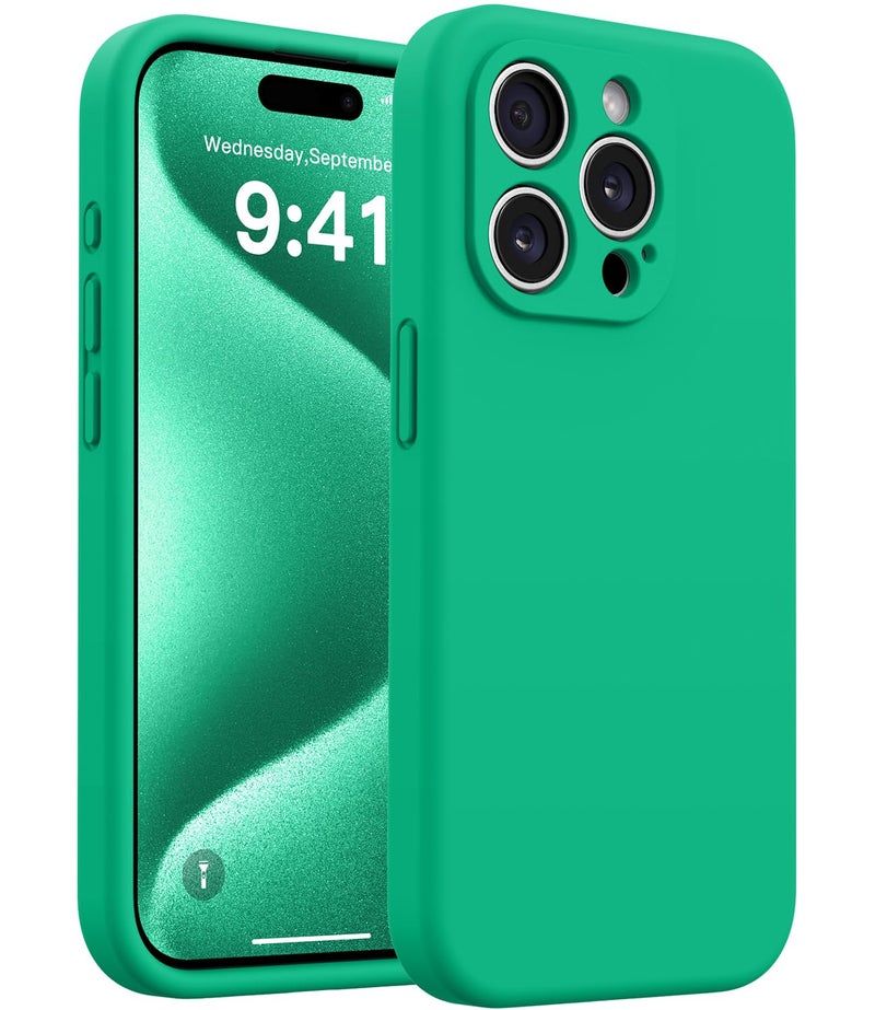 AOTESIER Magnetic for iPhone 15 Pro Case, Upgraded Full Camera Protection | Food Grade Silicone | MagSafe Compatible | Shockproof Protective Phone Case with Anti-Scratch Lining, Emerald Green - Image 1