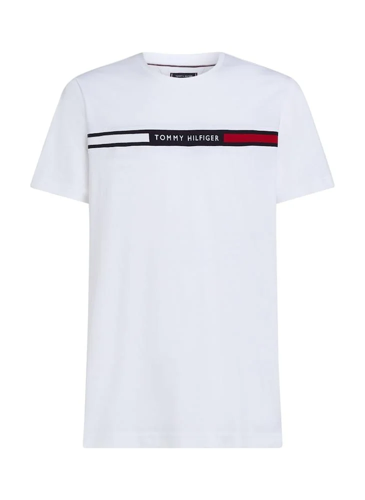 تومي هيلفيغر Regular Fit T-Shirt With Logo Panel