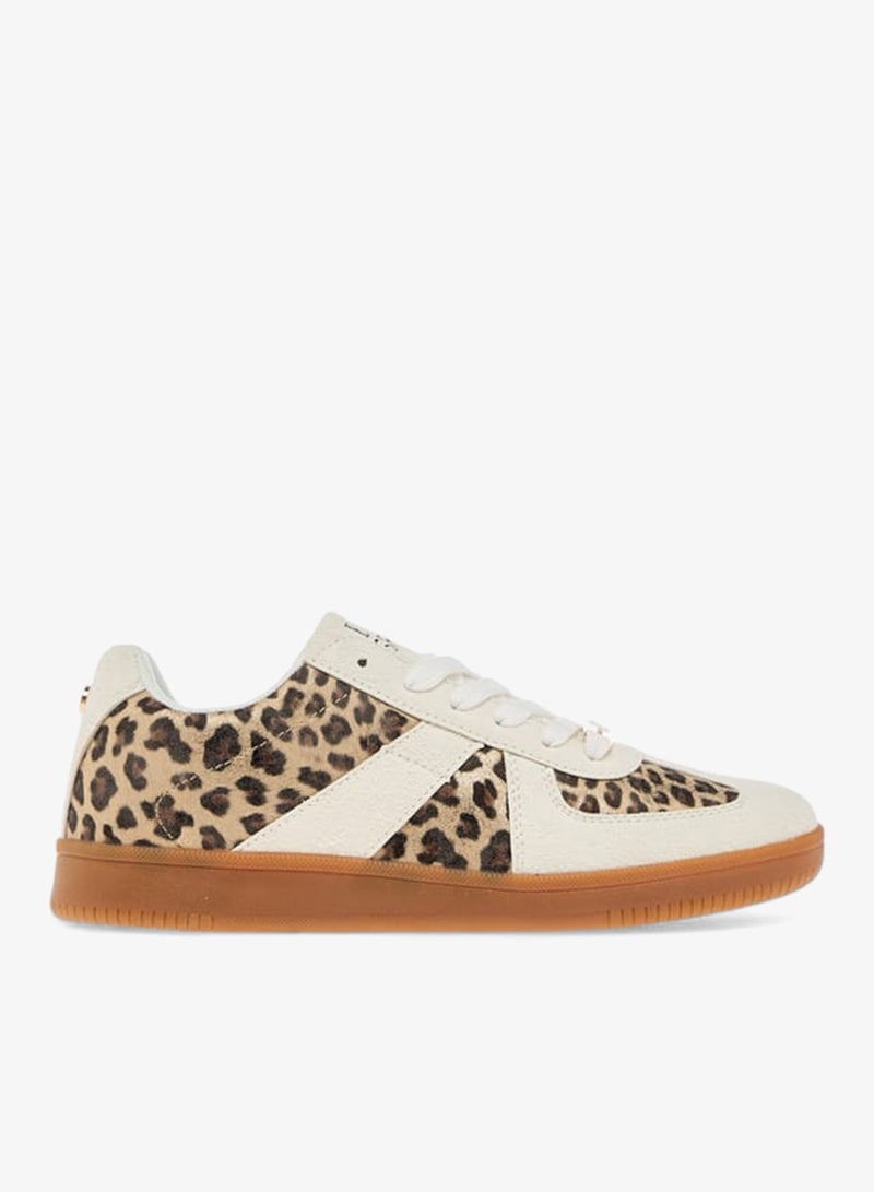 ELLE Women's Animal Print Sneakers with Lace-Up Closure - Image 1