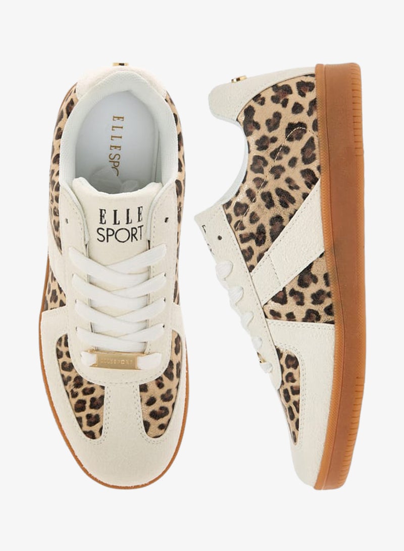 ELLE Women's Animal Print Sneakers with Lace-Up Closure - Image 2