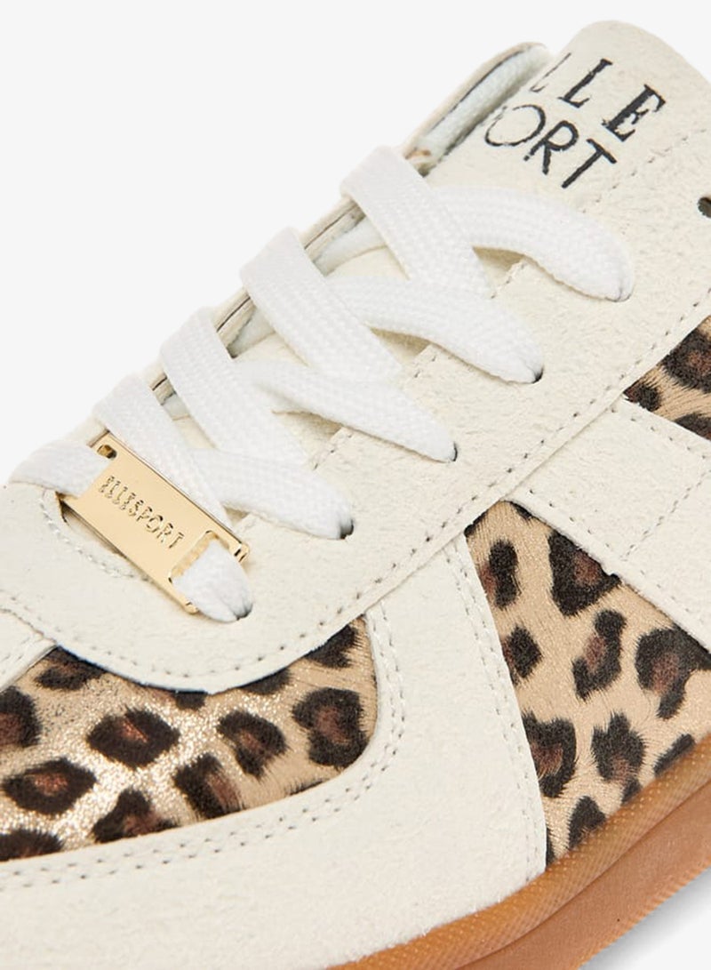 ELLE Women's Animal Print Sneakers with Lace-Up Closure - Image 4