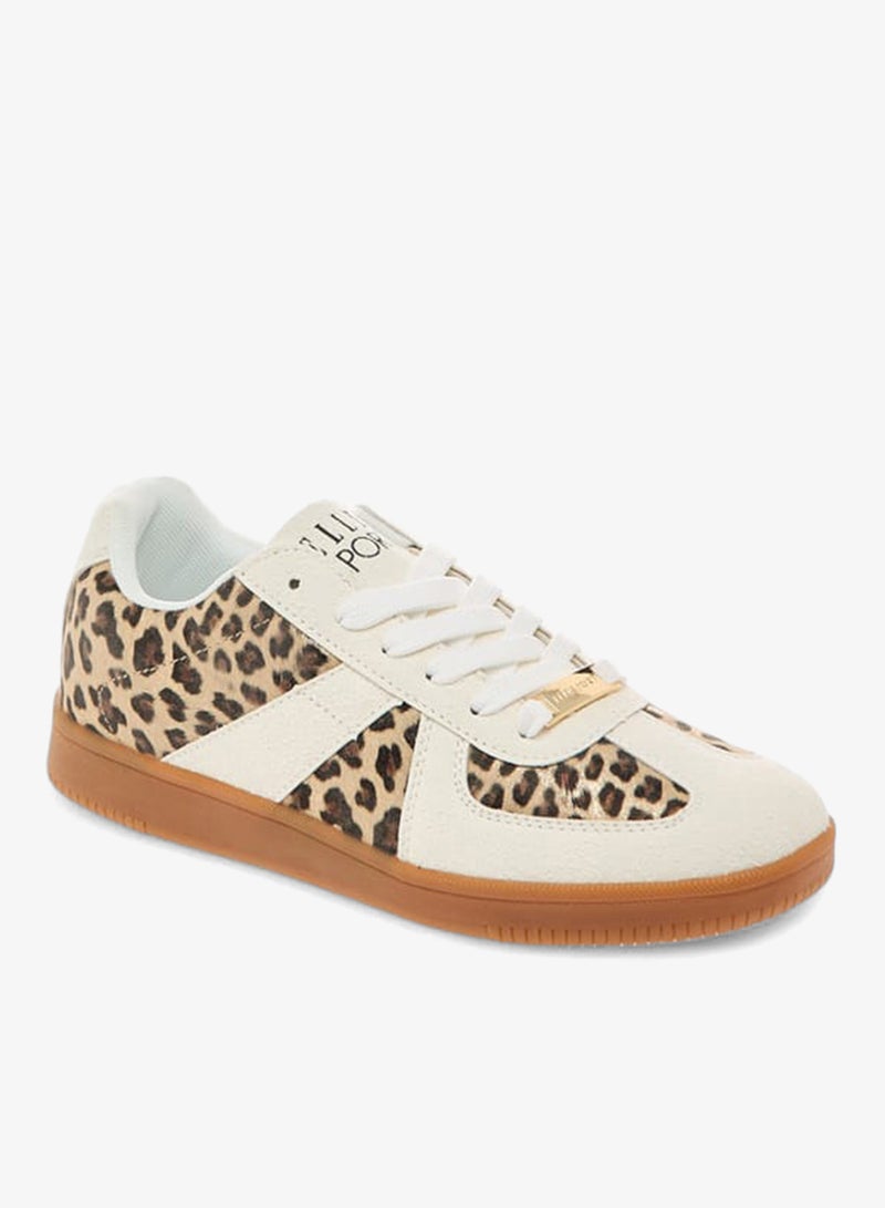 ELLE Women's Animal Print Sneakers with Lace-Up Closure - Image 3