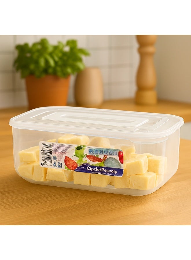 جريت بلاستيك حافظة طعام بلاستيك 4.5 ليتر إسباني شفافة لتخزين الطعام آمنة في المايكرويف وغسالة الصحون والفريزر في المطبخ - Image 1