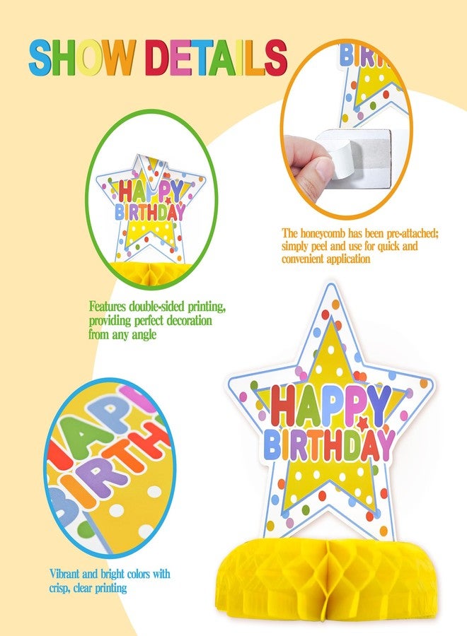 TMTECHJS 12 Pcs Birthday Table Decorations Colorful Birthday Centerpieces for Tables Happy Birthday Decorations Honeycomb Centerpieces Decor for Kids Happy Birthday Party Supplies - Image 4