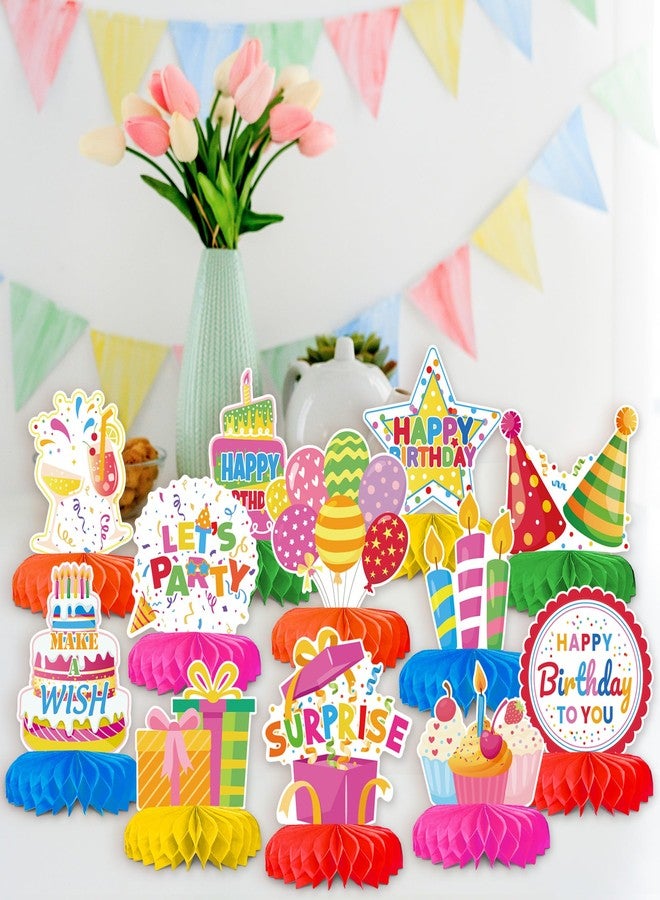 TMTECHJS 12 Pcs Birthday Table Decorations Colorful Birthday Centerpieces for Tables Happy Birthday Decorations Honeycomb Centerpieces Decor for Kids Happy Birthday Party Supplies - Image 5