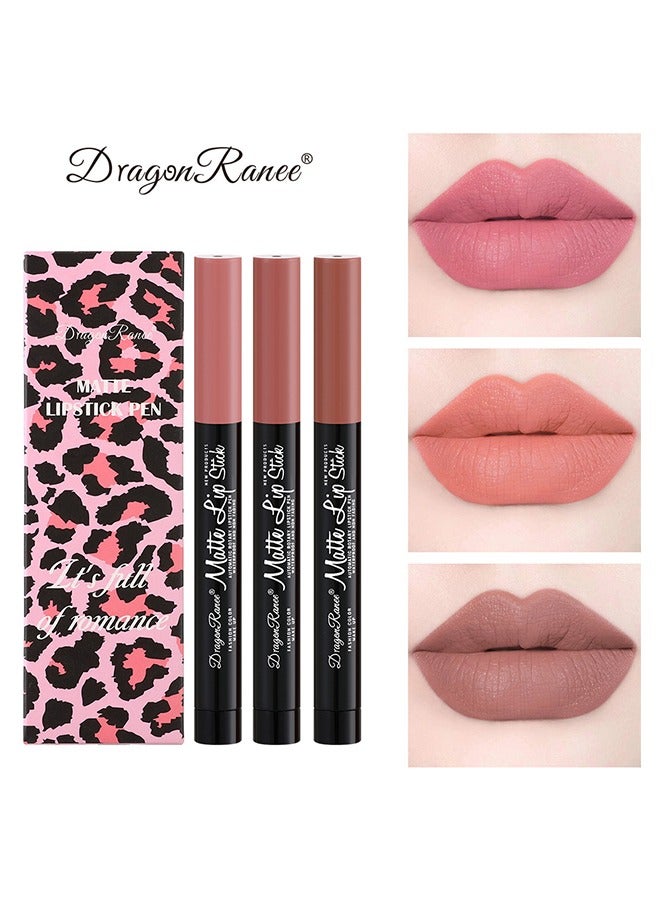 راني دراجون 3 قطع مجموعة أحمر الشفاه العارية ، أحمر الشفاه غير اللامع ، لمعان الشفاه غير اللامع ، وصمة عار الشفاه الشفاه المخملية ، شفاه لامع الشفاه المطول للماء للنساء للنساء - Image 1