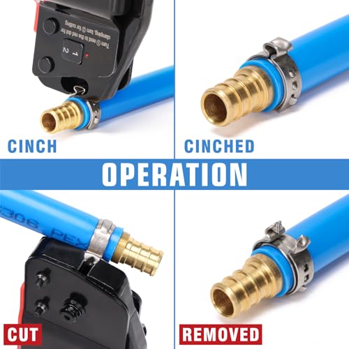 iCrimp ICP-BJ03 PEX Clamp Tool for Cinch and Removal of 3/8-in, 1/2-in, 3/4-in and 1-in PEX Clamp Rings, One-handed PEX Crimping Tool - Image 5