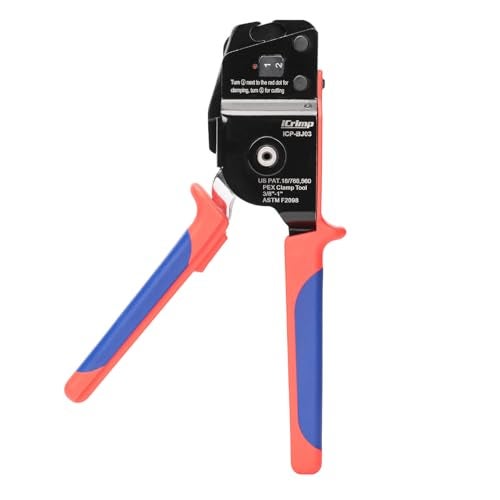 iCrimp ICP-BJ03 PEX Clamp Tool for Cinch and Removal of 3/8-in, 1/2-in, 3/4-in and 1-in PEX Clamp Rings, One-handed PEX Crimping Tool - Image 1