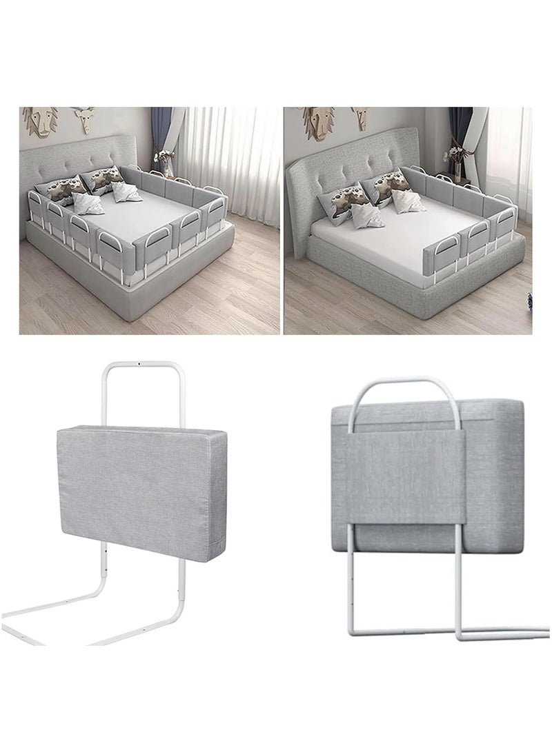 AUTOYSUR Bed rails for toddler,Bed rail guard for kids,Upgrade reinforced safety soft fence protector,Height adjustable bed guard rail,Bed safety barrier protection,Grey - Image 1