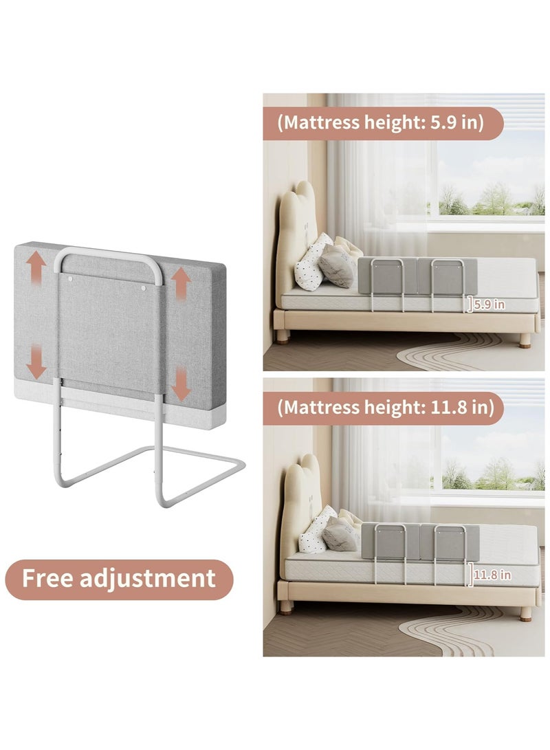 AUTOYSUR Bed rails for toddler,Bed rail guard for kids,Upgrade reinforced safety soft fence protector,Height adjustable bed guard rail,Bed safety barrier protection,Grey - Image 2