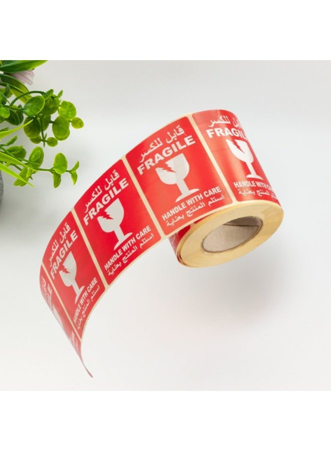 PixelsPackaging Fragile Warning Label Roll Rectangular Design 150 Safe Shipping Labels for Packing Boxes and Luggage 5x7.5cm - Image 2