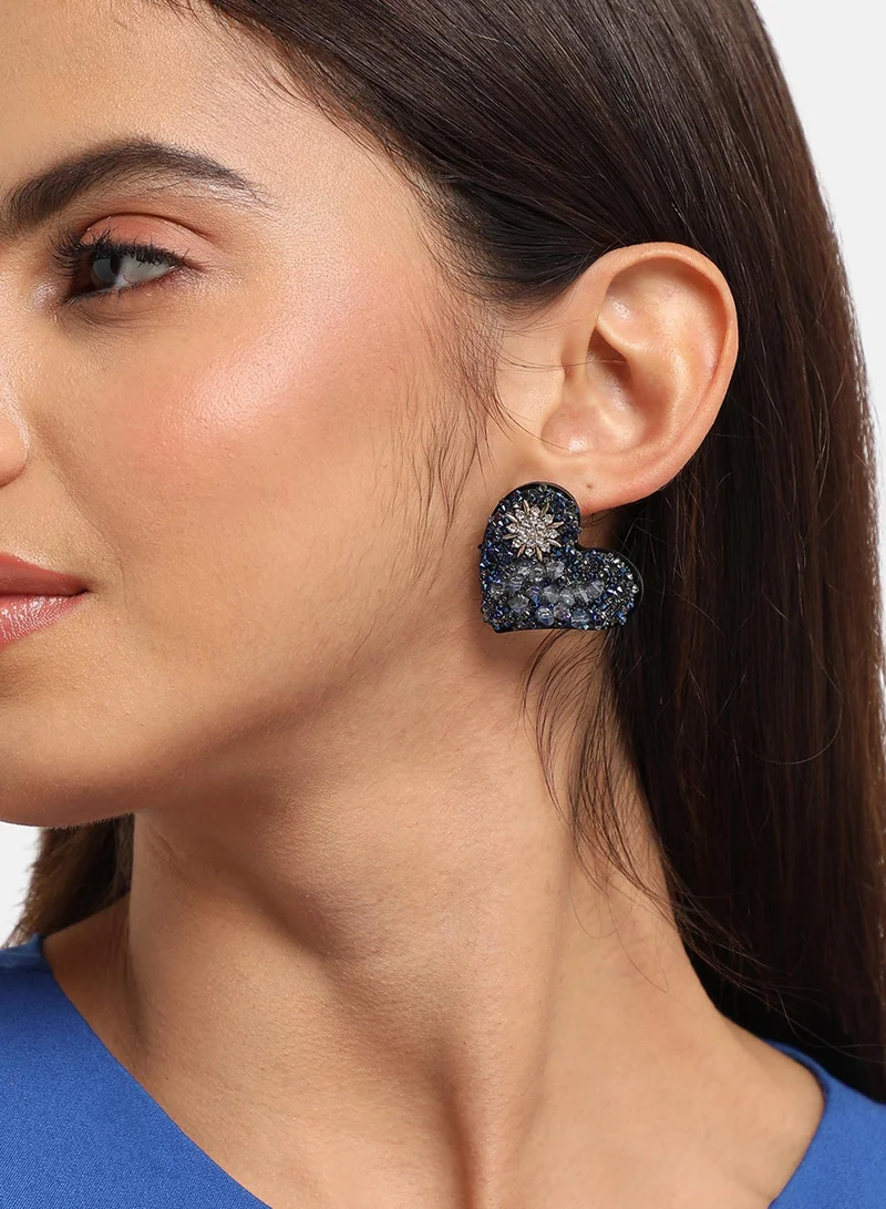 سوهي أقراط على شكل قلب على شكل نجمة - أزرق منتصف الليل