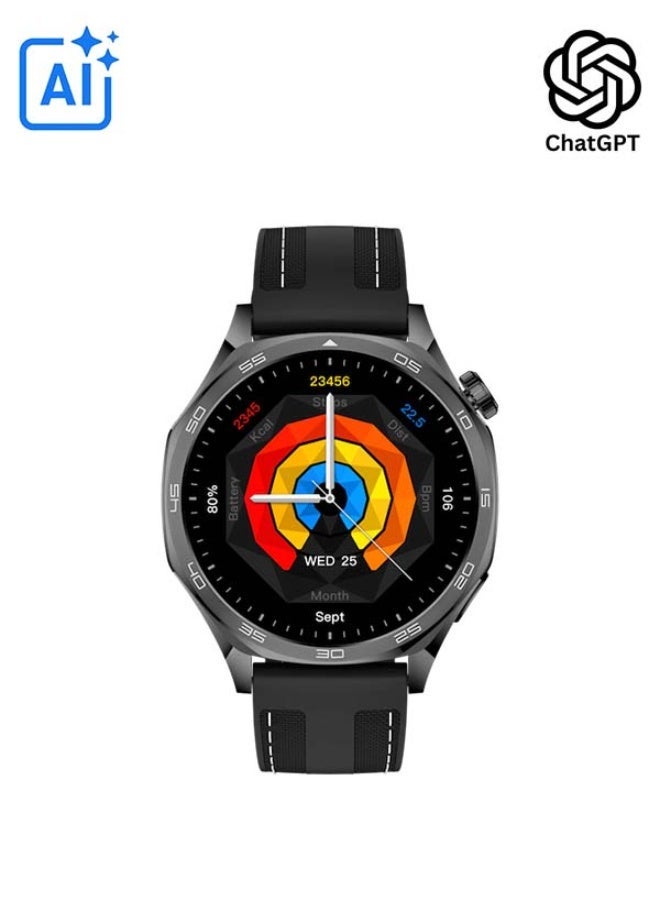 Aurafit Smartwatch Aurafit NEXA4 AM29 -MEN WATCH AMOLED Display - Built-in GPS - Bluetooth Calls - Strong Battery  - Black Color - Image 1